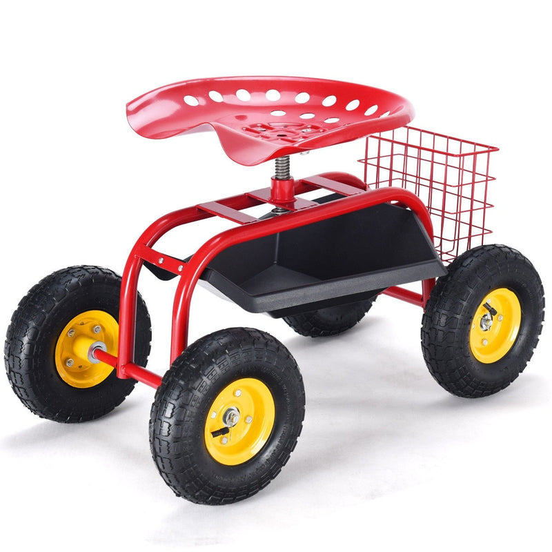 Load image into Gallery viewer, Garden Cart Rolling Work Seat Outdoor Lawn Yard Patio Wagon Scooter for Planting - GoplusUS