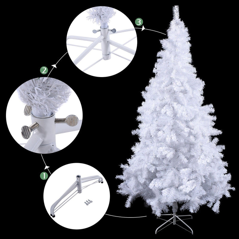Load image into Gallery viewer, White Christmas Tree with Solid Metal Legs Perfect for Holiday Indoor and Outdoor Decoration