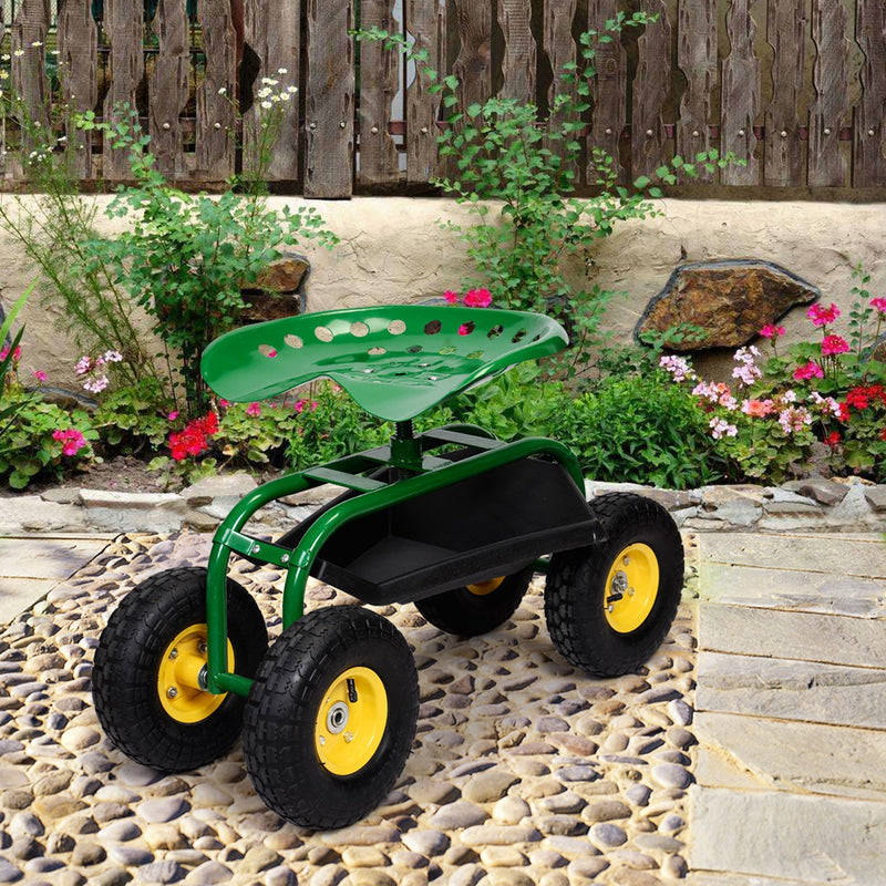 Load image into Gallery viewer, Garden Cart Rolling Work Seat Outdoor Lawn Yard Patio Wagon Scooter for Planting - GoplusUS