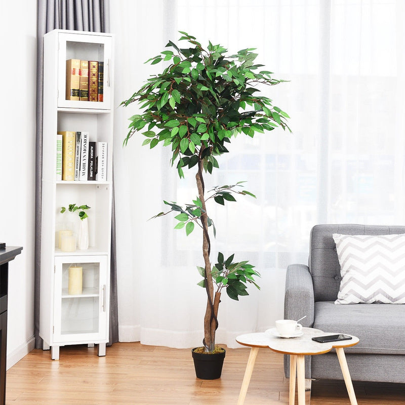 Load image into Gallery viewer, 4/5.5/6FT FICUS Silk Leaf Artificial Tree - GoplusUS