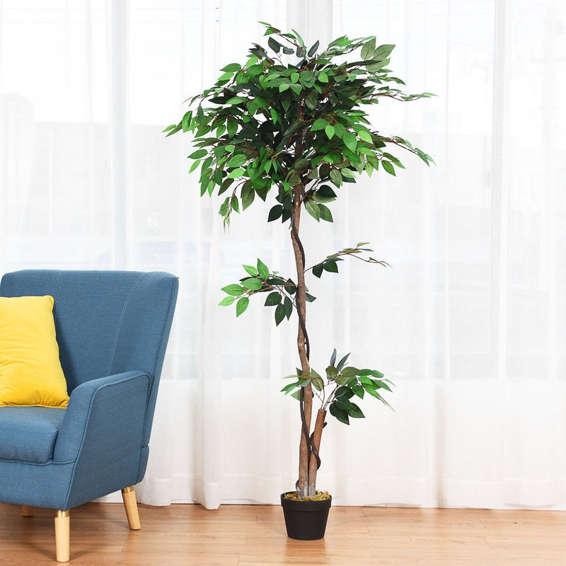 Load image into Gallery viewer, 4/5.5/6FT FICUS Silk Leaf Artificial Tree - GoplusUS