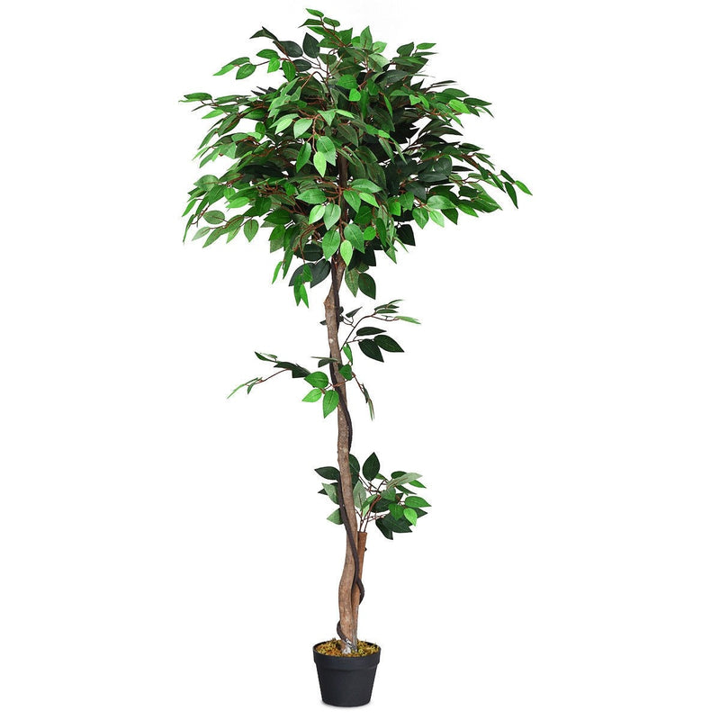 Load image into Gallery viewer, 4/5.5/6FT FICUS Silk Leaf Artificial Tree - GoplusUS