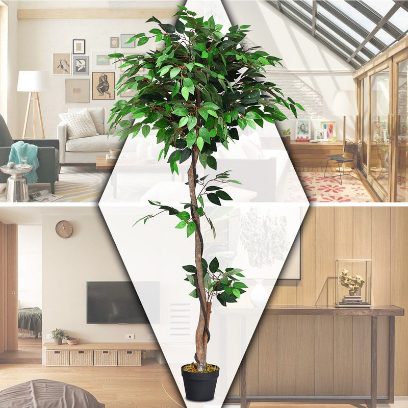 Load image into Gallery viewer, 4/5.5/6FT FICUS Silk Leaf Artificial Tree - GoplusUS