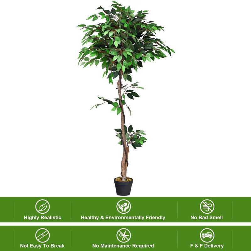 Load image into Gallery viewer, 4/5.5/6FT FICUS Silk Leaf Artificial Tree - GoplusUS