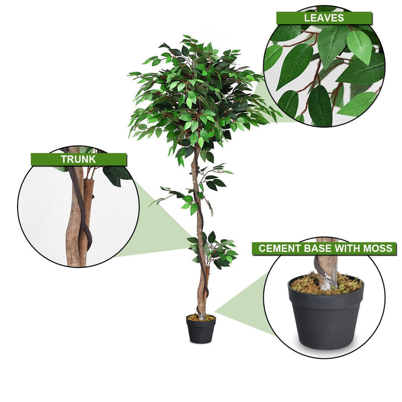 Load image into Gallery viewer, 4/5.5/6FT FICUS Silk Leaf Artificial Tree - GoplusUS