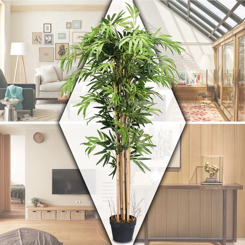 Load image into Gallery viewer, Fake Bamboo Tree Artificial Greenery Plants in Nursery Pot Decorative Trees for Home - GoplusUS