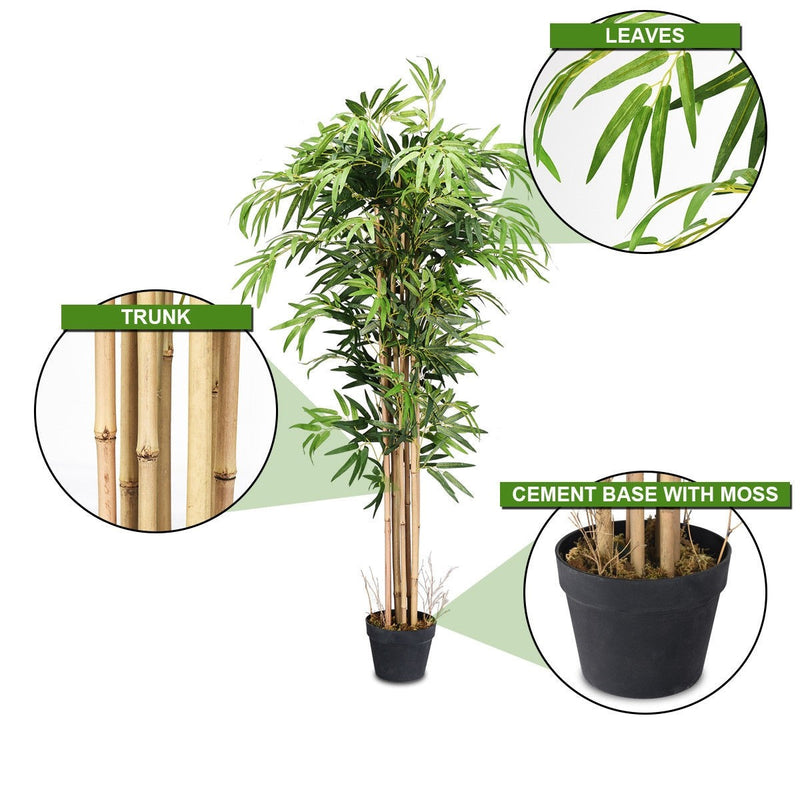 Load image into Gallery viewer, Fake Bamboo Tree Artificial Greenery Plants in Nursery Pot Decorative Trees for Home - GoplusUS