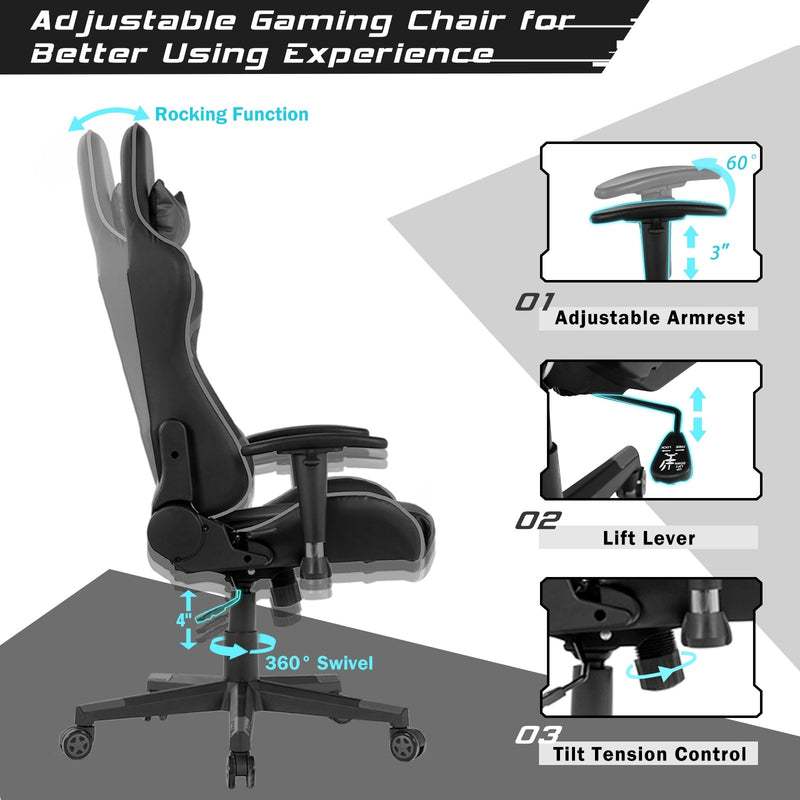 Load image into Gallery viewer, Gaming Chair, Massage Office Chair Computer Gaming Racing Chair - GoplusUS
