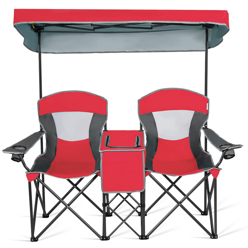Load image into Gallery viewer, Goplus Double Camping Seat w/Shade Canopy - GoplusUS