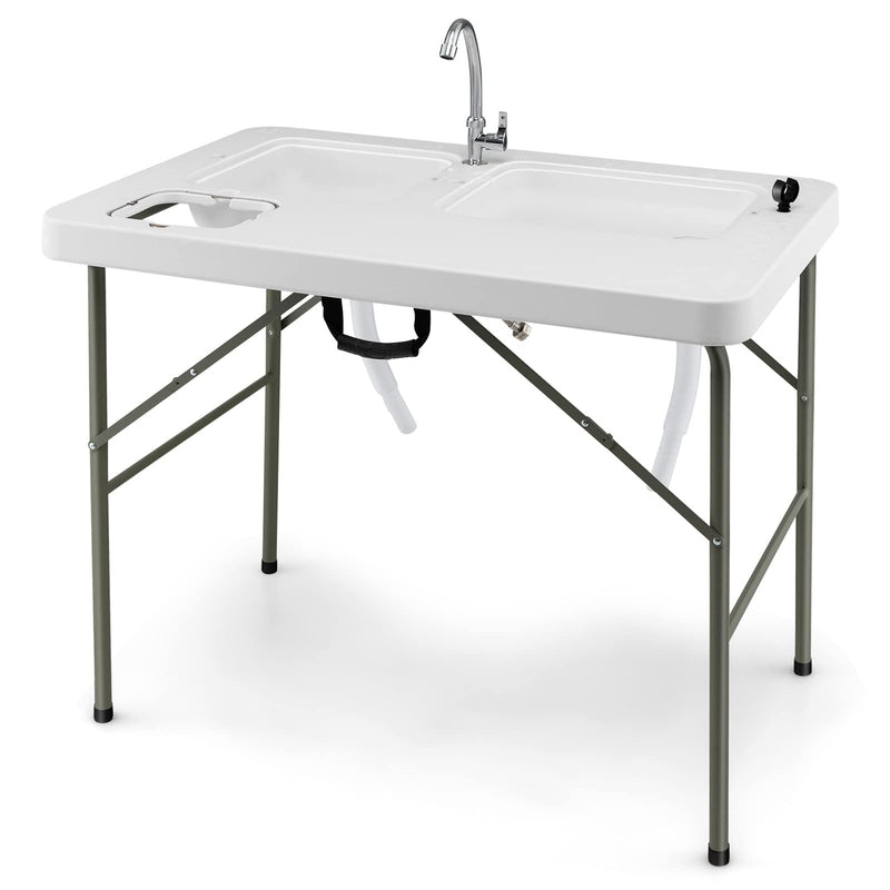 Load image into Gallery viewer, Goplus Folding Fish Cleaning Table with Dual Water Basins - GoplusUS