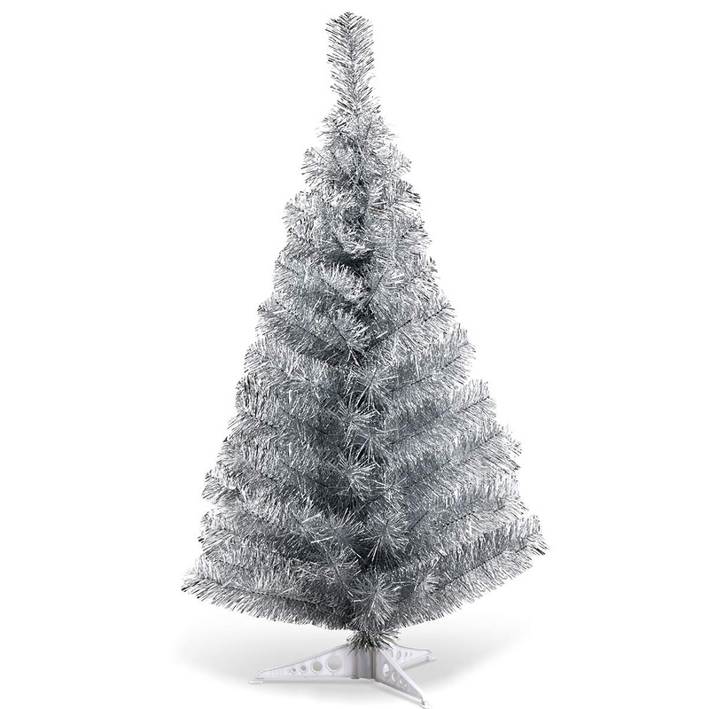 Load image into Gallery viewer, Goplus 3ft Silver Pencil Christmas Tree, Artificial Slim Tree - GoplusUS