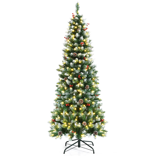 Snow Flocked Artificial Hinged Xmas Tree