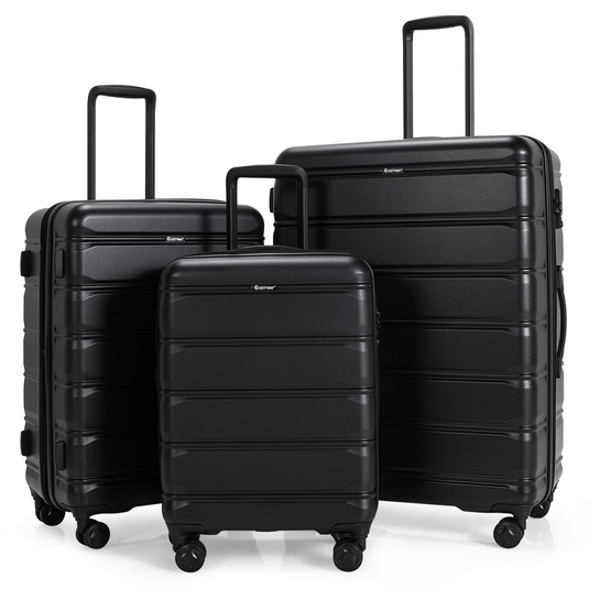 Goplus 3 Piece Luggage Set, Expandable Spinner Suitcase - GoplusUS