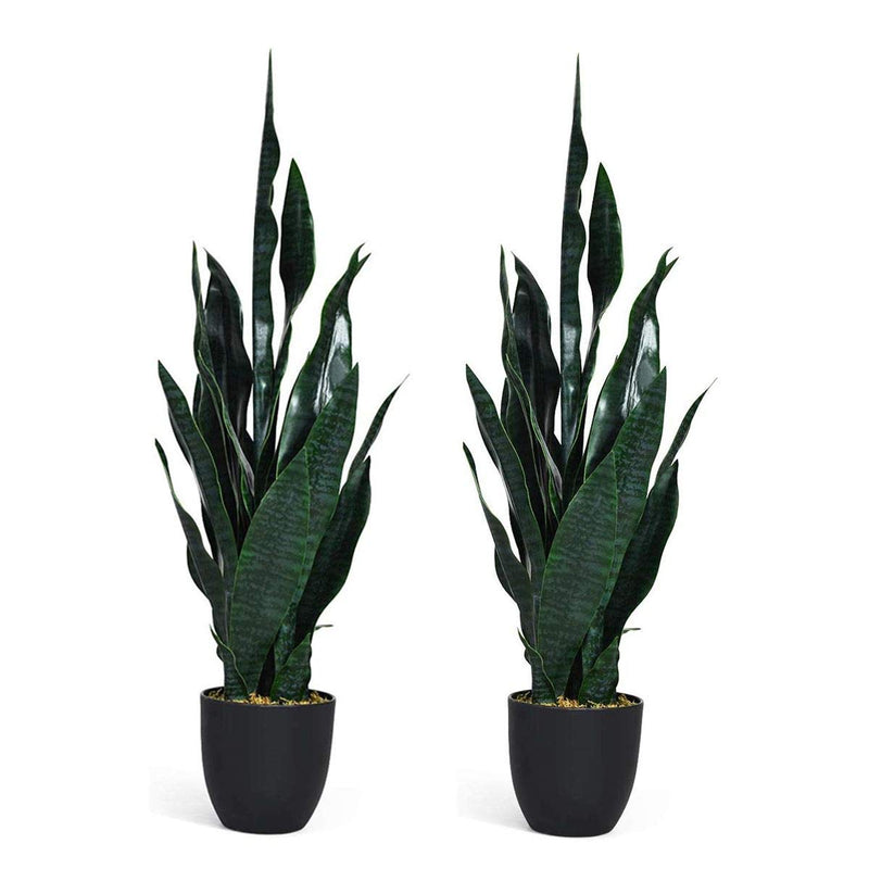 Load image into Gallery viewer, Goplus Fake Snake Plant, 2 Pack 36" Tall Artificial Potted Floor Plant