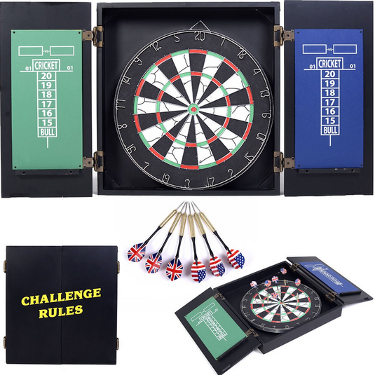 Goplus Dartboard and Cabinet Sets Ready-to-Play Bundle with Bristle Dartboard Complete with All Accessories - GoplusUS
