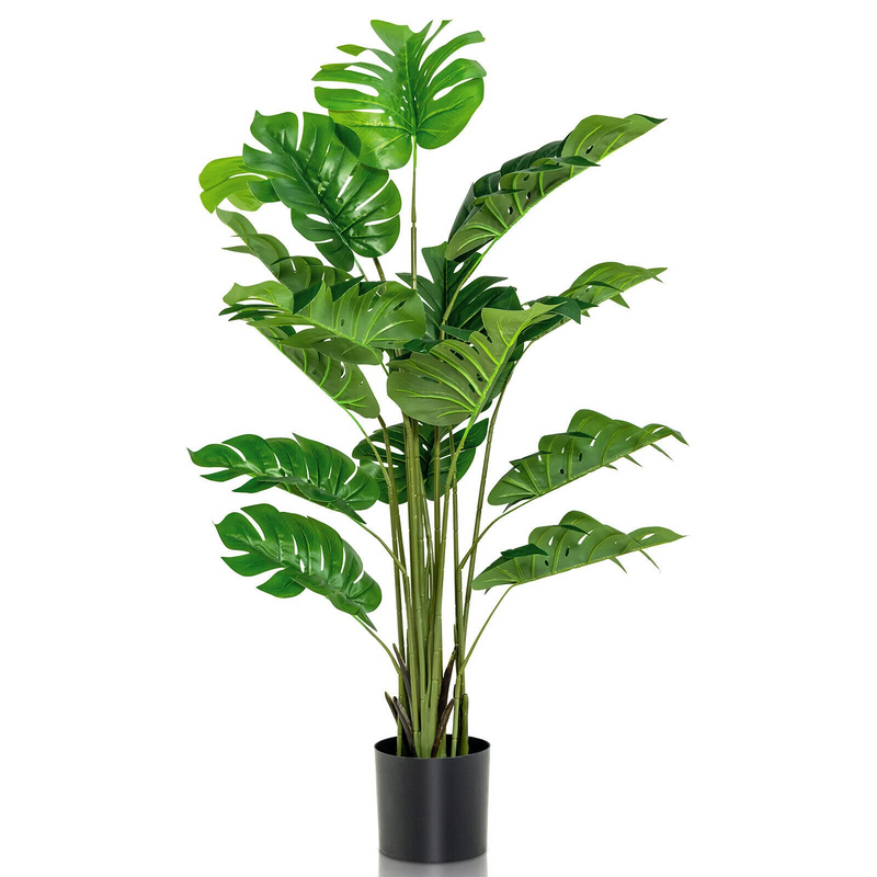 Load image into Gallery viewer, Goplus Artificial Monstera Deliciosa Plant, 5ft Tall Fake Tropical Palm Tree w/15 Pcs Different Turtle Leaves - GoplusUS