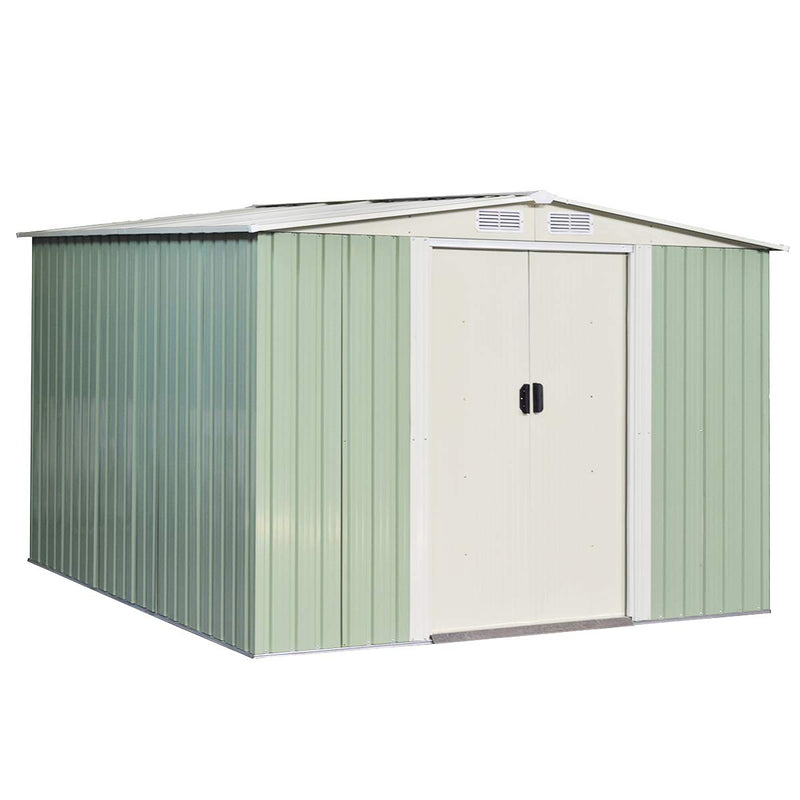 Load image into Gallery viewer, Galvanized Steel Outdoor Storage Shed 8.5X 8.5Ft Heavy Duty Tool House - GoplusUS