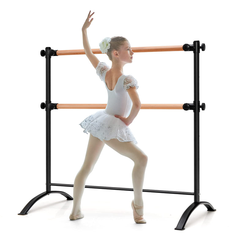 Load image into Gallery viewer, Goplus 4 FT Portable Ballet Barre, 46" Freestanding Adjustable Double Ballet Bar with Anti-Slip Base