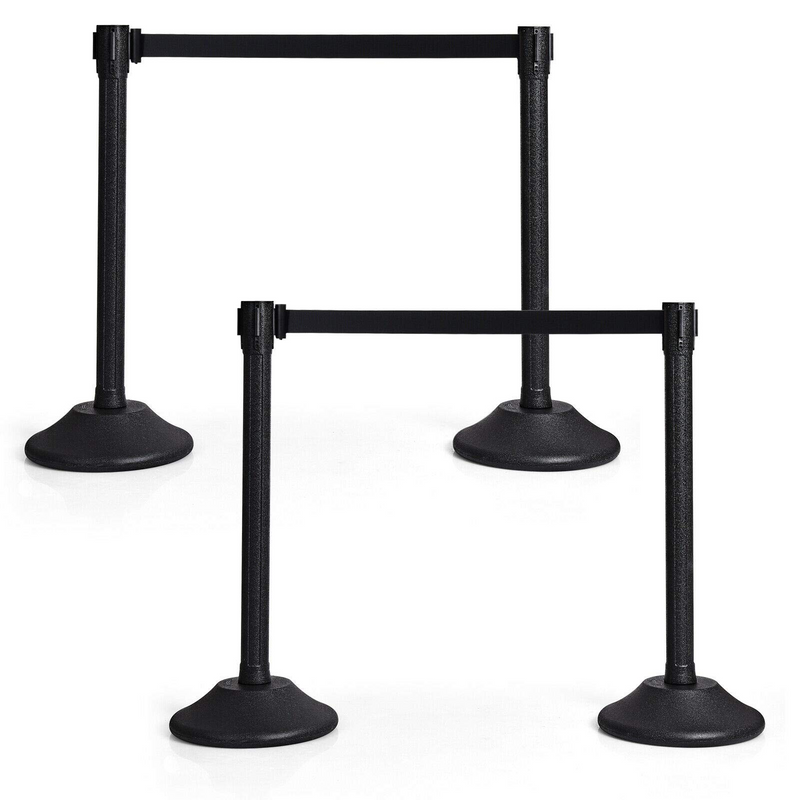 Load image into Gallery viewer, 2Pcs Stanchion Post, Crowd Control Rope Barrier with 6.3 Foot Retractable Belt - GoplusUS