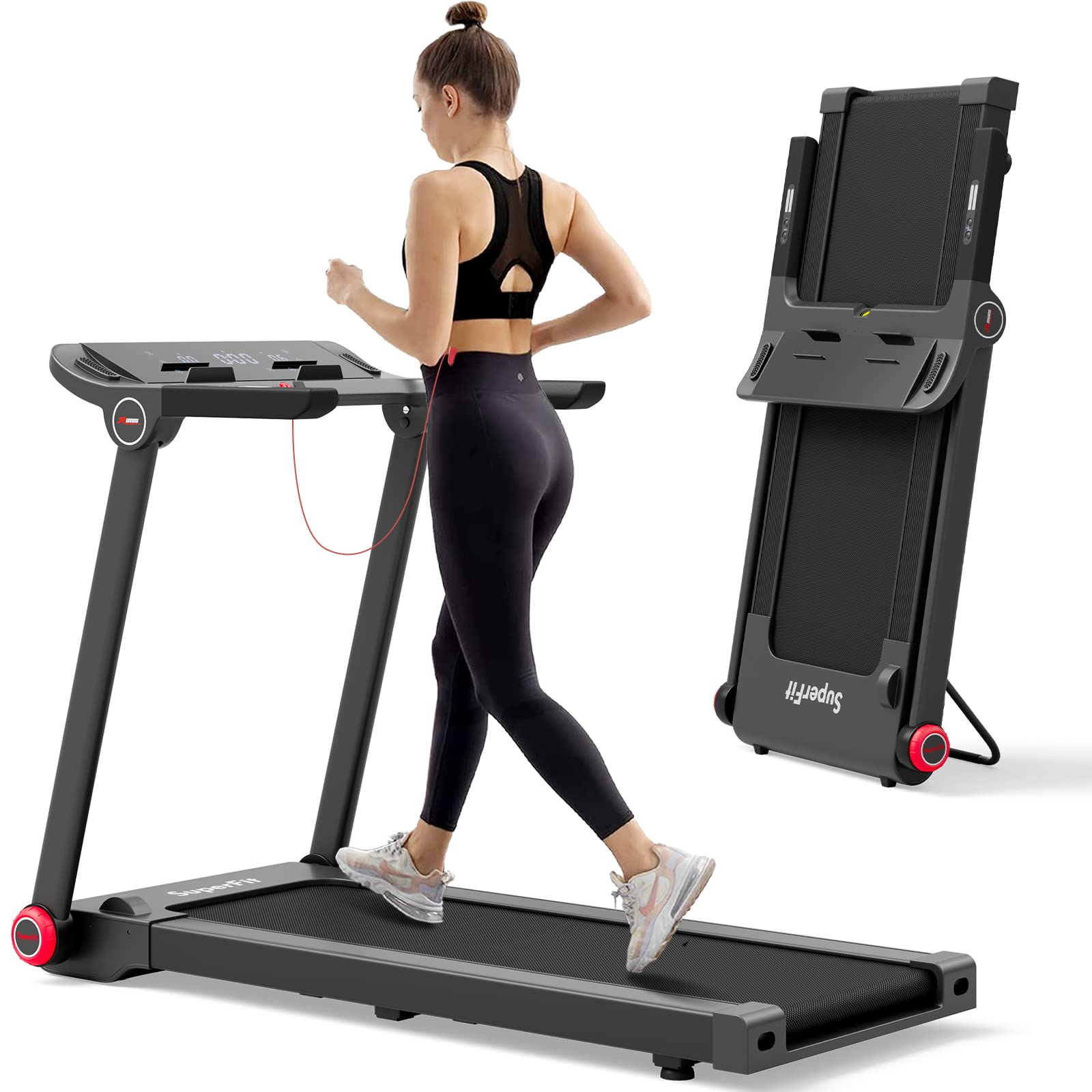Goplus 3.75HP Folding Treadmill, Freestanding Superfit Treadmill