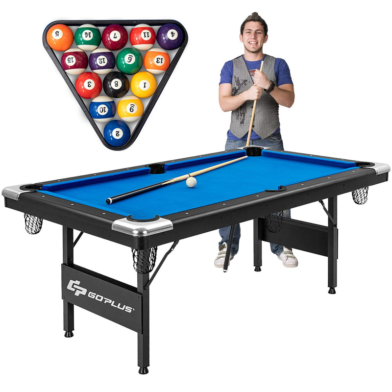 Load image into Gallery viewer, 6 FT Folding Pool Table, 76 Inch Portable Billiard Tables for Adults, Full Accessory Kit - GoplusUS
