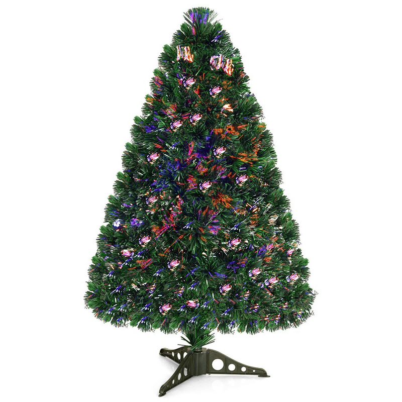 Load image into Gallery viewer, Artificial PVC Christmas Tree Pre-Lit Fiber Optic Tree - GoplusUS