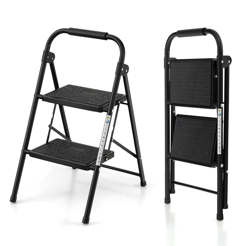 Load image into Gallery viewer, Goplus 2 Step Ladder, Folding Step Stool with Extra Wide and Anti-Slip Pedals