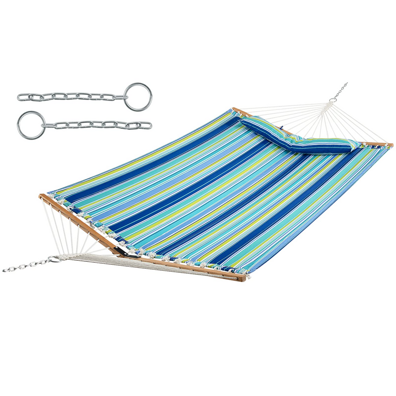 Load image into Gallery viewer, Goplus 10.5 FT Hammock, Quilted 2 Person Hammock w/Detachable Pillow, 495LBS Capacity - GoplusUS