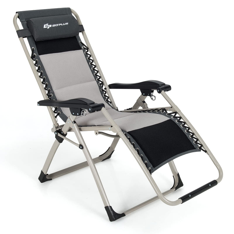 Load image into Gallery viewer, Folding Zero Gravity Chair, Removable Head Pillow, 660 lbs Weight Capacity - GoplusUS