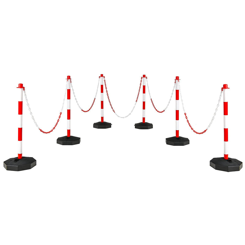 Load image into Gallery viewer, Goplus 6 Pack Delineator Post Cone, Traffic Cones Safety Barrier with Octagonal Fillable Base & 5FT Link Chains - GoplusUS