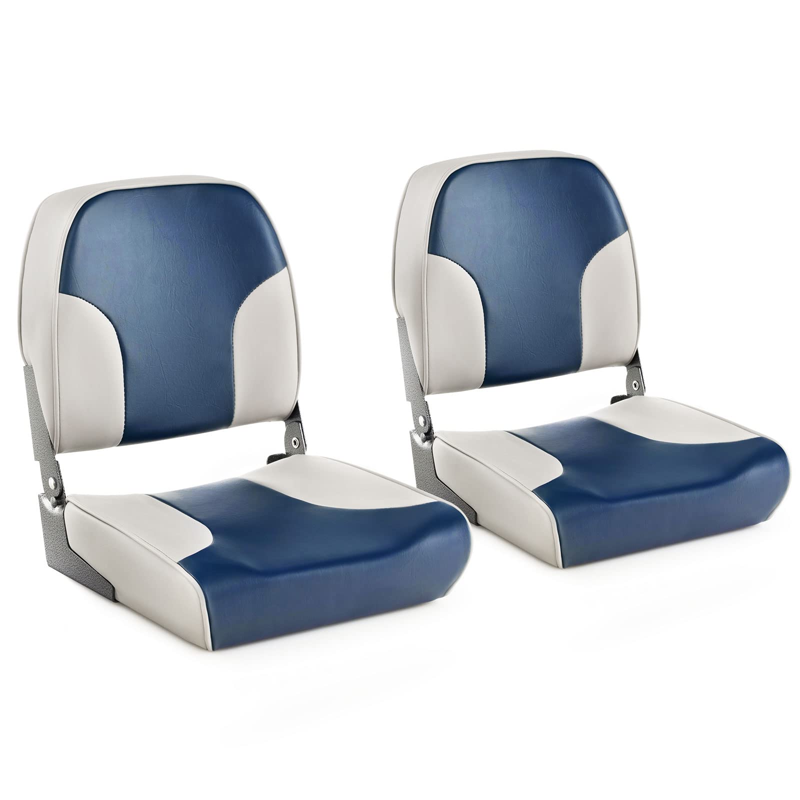 Goplus 2 Pack Low Back Boat Seat, Folding Boat Seats with
