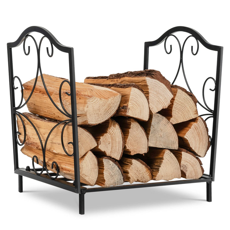 Load image into Gallery viewer, Goplus 17" Small Firewood Rack, Indoor/Outdoor Decorative Firewood Storage Carrier Log Rack with Elegant Patterns & Raised Legs - GoplusUS