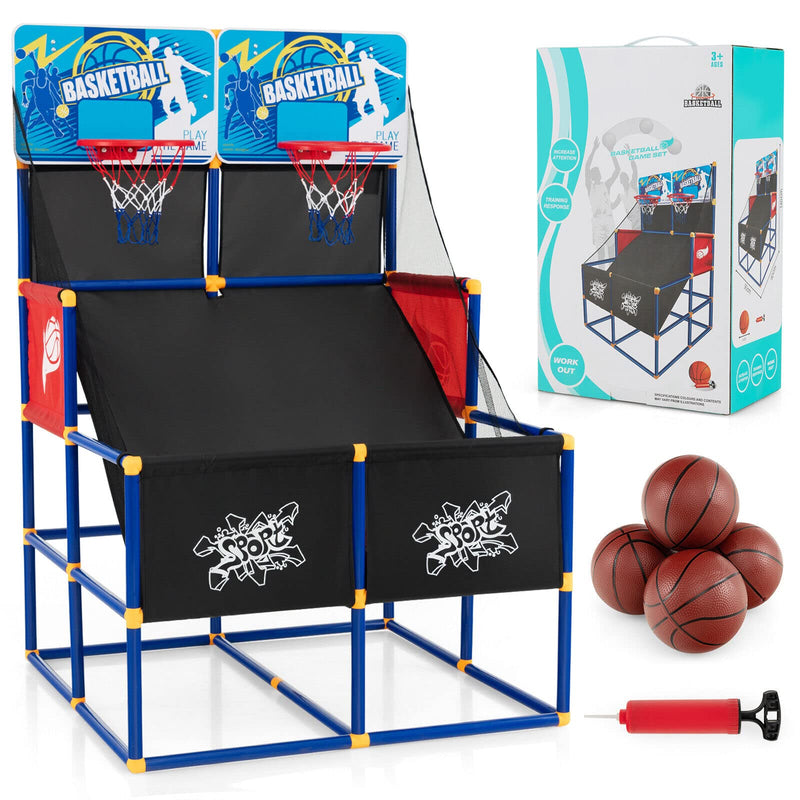 Load image into Gallery viewer, Goplus Kids Basketball Arcade Game, Dual Shot Basketball Game for 2 Players with 4 Balls & Inflation Pump - GoplusUS