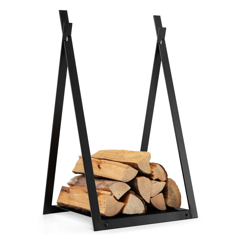 Load image into Gallery viewer, Goplus 16" Triangle Firewood Rack, Outdoor Small Decorative Firewood Holder with Raised Base - GoplusUS
