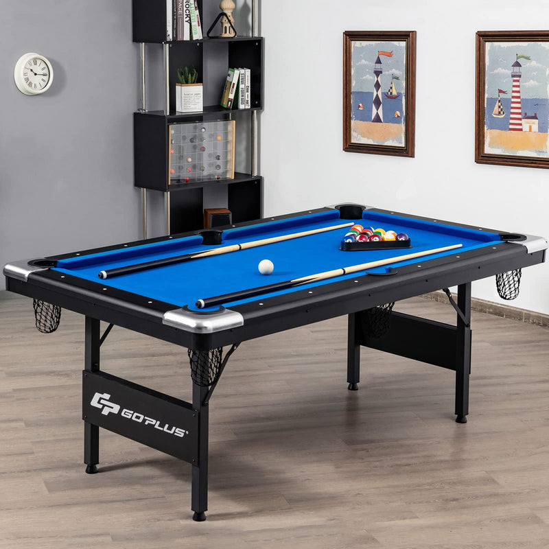 Load image into Gallery viewer, 6 FT Folding Pool Table, 76 Inch Portable Billiard Tables for Adults, Full Accessory Kit - GoplusUS