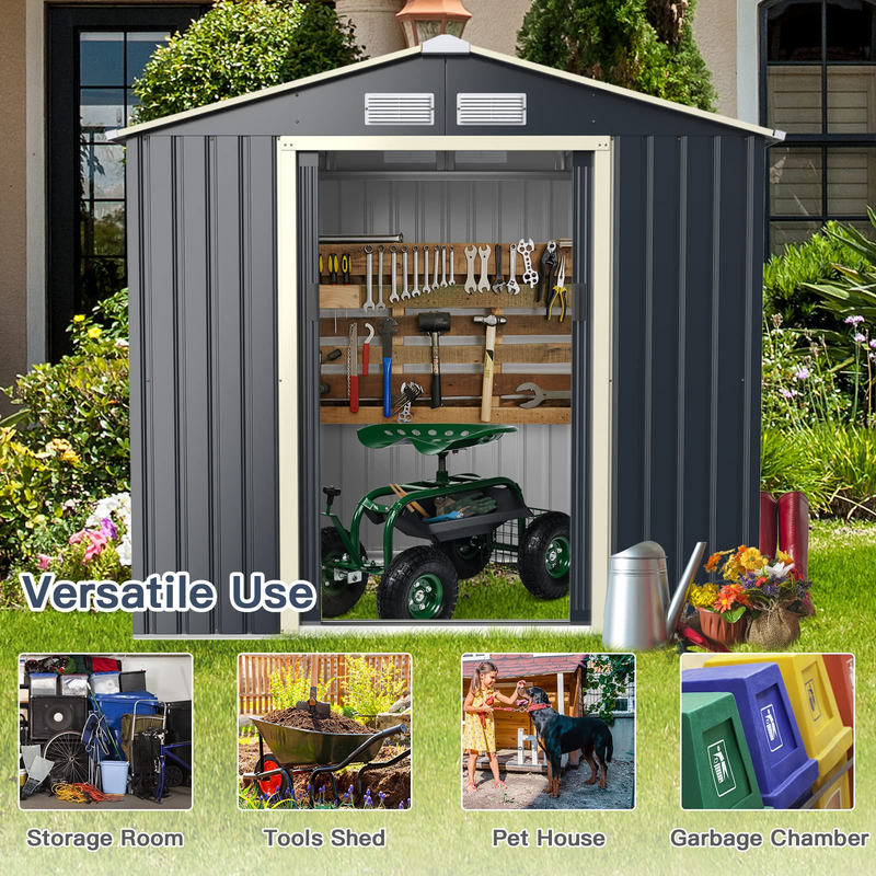 Load image into Gallery viewer, Goplus Storage Shed, Metal 11' X 10' Outdoor Building Organizer - GoplusUS