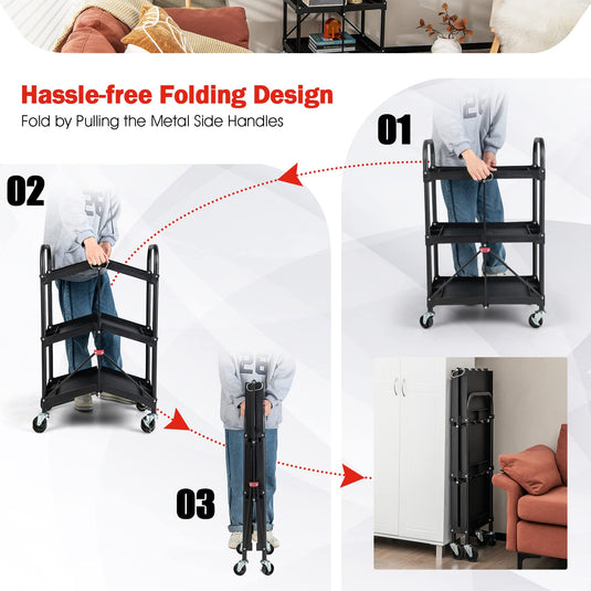 Folding Utility Cart - Goplus