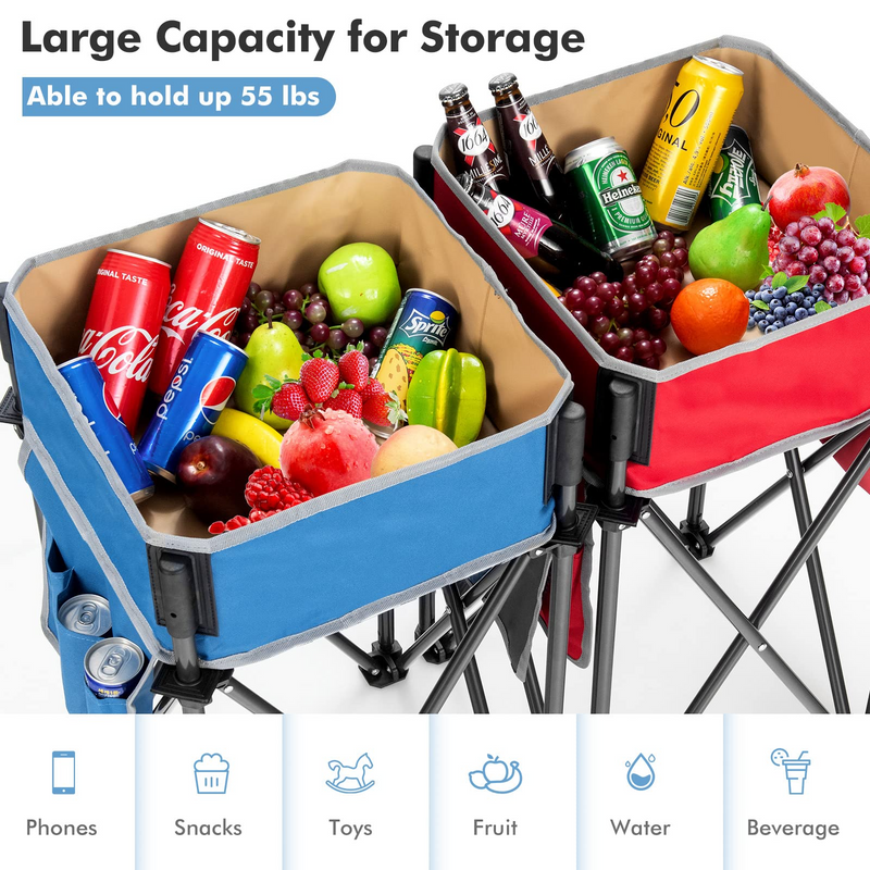 Load image into Gallery viewer, Goplus 2 PCS Folding Camping Tables, Portable Picnic Tables with Large Capacity Storage Sink - GoplusUS