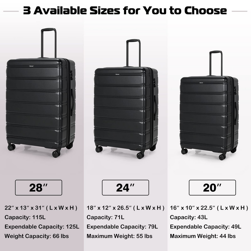 Load image into Gallery viewer, Goplus 3 Piece Luggage Set, Expandable Spinner Suitcase - GoplusUS