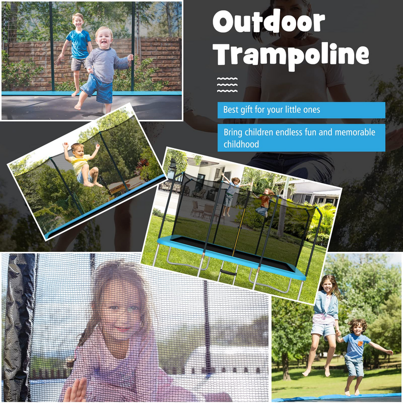 Load image into Gallery viewer, Goplus 8FT x 14FT Rectangular Trampoline, 440LBS Bearing Recreational Trampolines w/ Enclosure Net & Non-Slip Ladder - GoplusUS