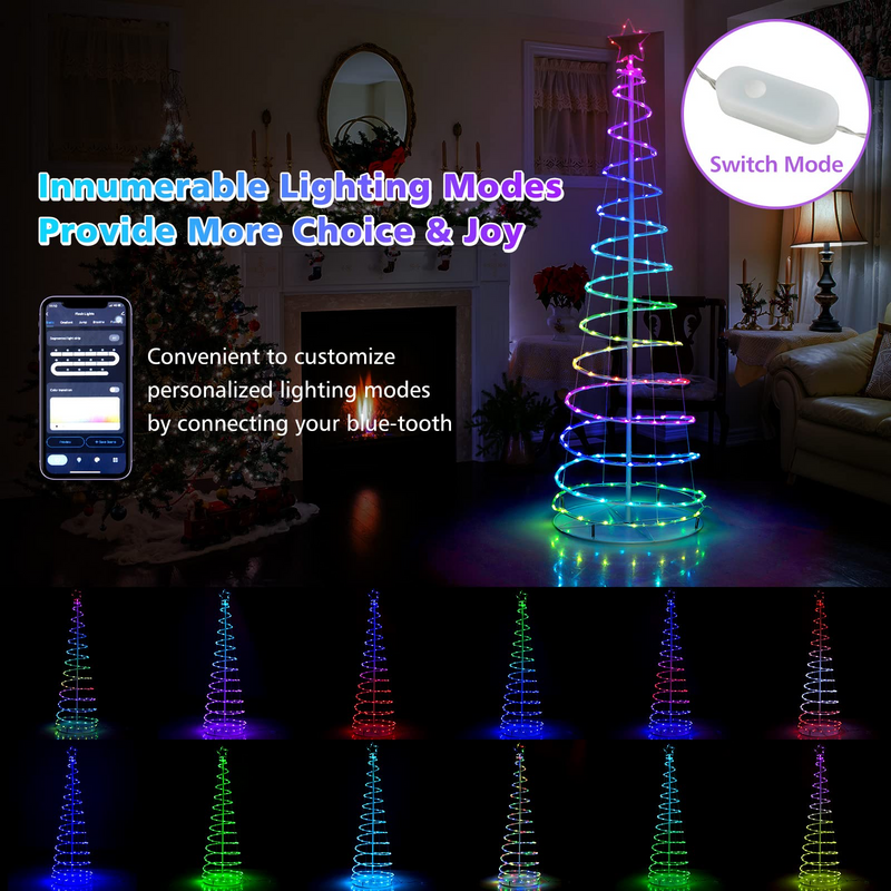 Load image into Gallery viewer, Goplus 6 FT Spiral Christmas Tree, Outdoor Led Christmas Tree with 135 LED Lights - GoplusUS