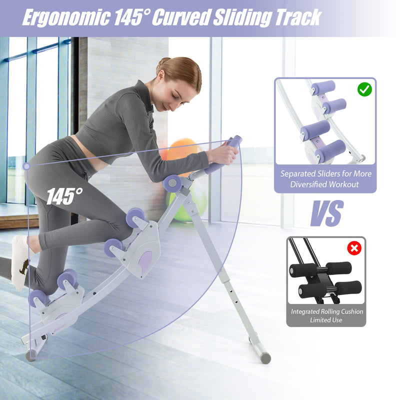 Load image into Gallery viewer, Goplus Foldable Core Abdominal Trainer, AB Workout Machine Exercise Equipment