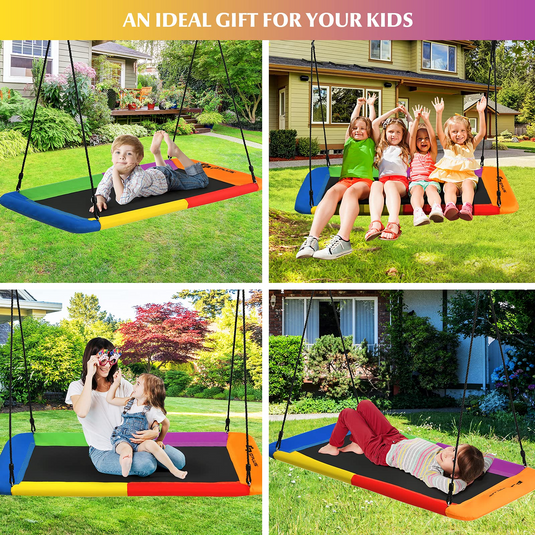 Goplus 700LBS 60 Inch Giant Platform Tree Swing for Kids and Adults - GoplusUS