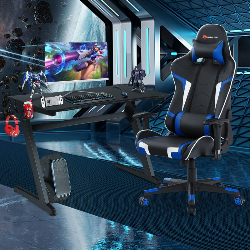 Load image into Gallery viewer, Goplus Gaming Desk & Chair Combo Set, Racing Style Home Office Chair & Desk w/Cup Holder, Headphone Hook & Mouse Pad - GoplusUS