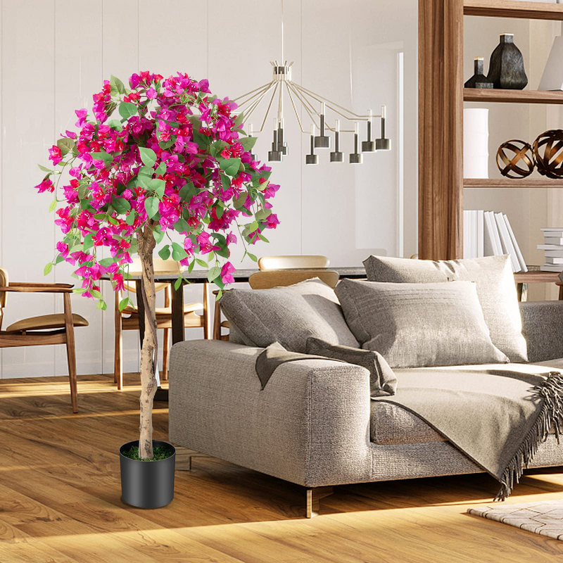 Load image into Gallery viewer, Goplus 4.5FT Bougainvillea Artificial Tree, Fake Potted Plant w/ 312 Flowers - GoplusUS