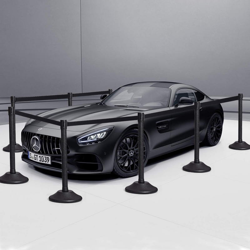 Load image into Gallery viewer, 2Pcs Stanchion Post, Crowd Control Rope Barrier with 6.3 Foot Retractable Belt - GoplusUS