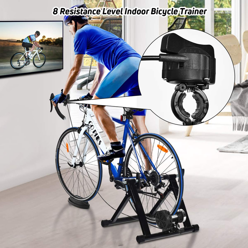 Load image into Gallery viewer, Goplus Bike Trainer Stand, Indoor Magnetic Exercise Bicycle Trainers with 8 Levels Resistance - GoplusUS