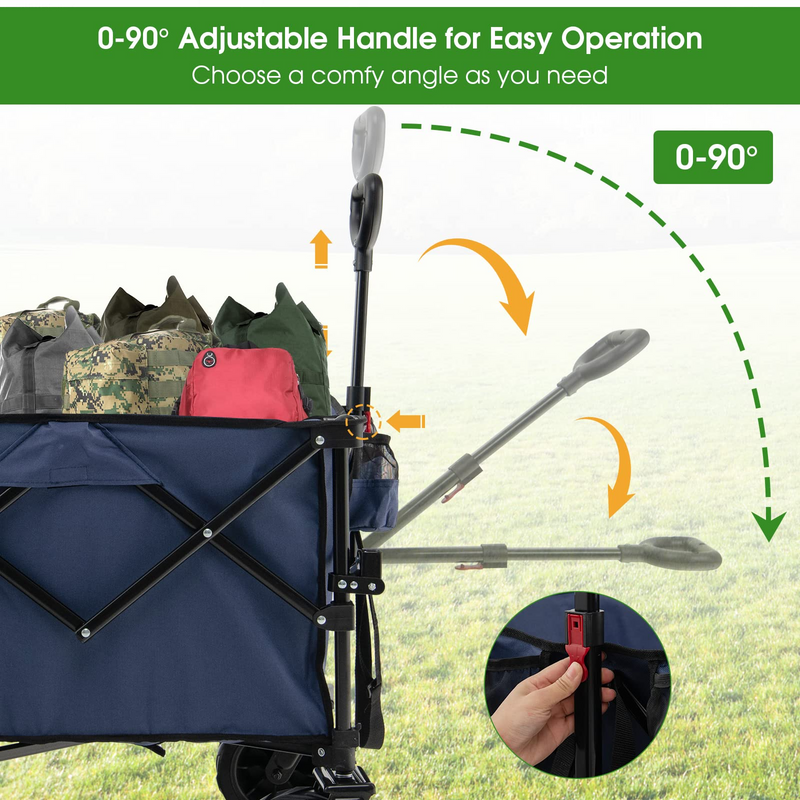 Load image into Gallery viewer, Goplus Collapsible Wagon Cart, Foldable Heavy Duty Utility Wagon with Adjustable Handle - GoplusUS