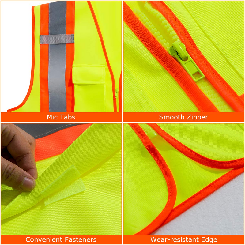 Load image into Gallery viewer, 10 Pack Safety Vest, High Visibility Reflective Security Vest Construction Vest - GoplusUS