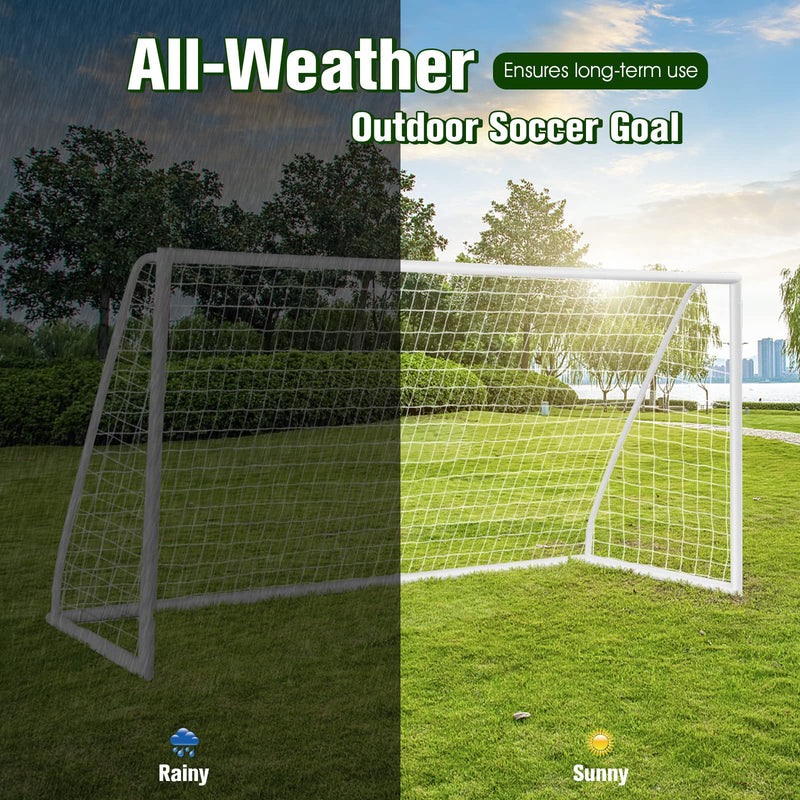 Load image into Gallery viewer, Goplus Soccer Goal, 6FT x 4FT/12FT x 6FT Soccer Net with Strong UPVC Frame, Quick Set-up, High-Strength Netting - GoplusUS